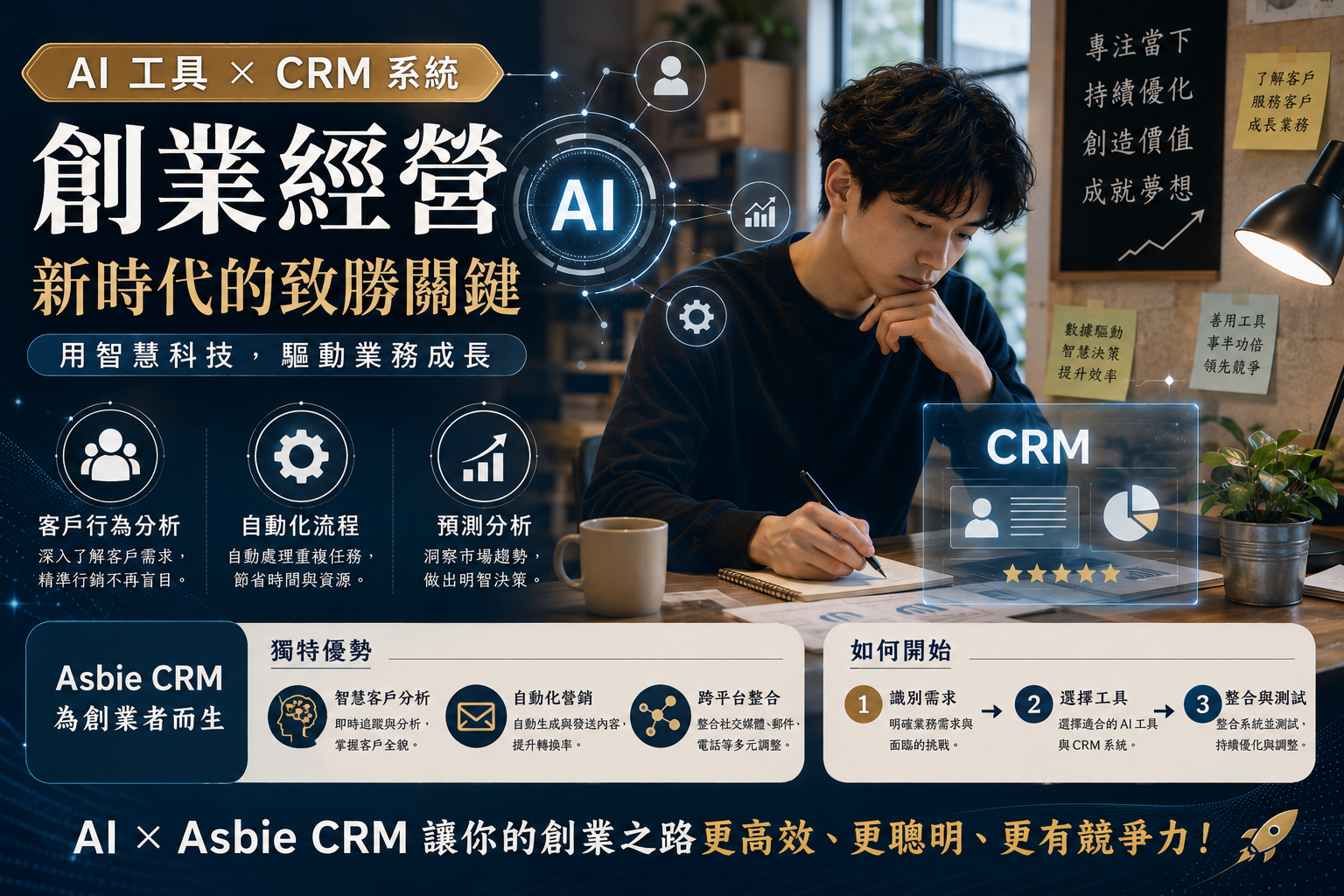 如何利用 AI 工具與 Asbie CRM 提升創業經營效率